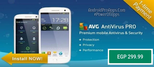 AVG AntiVirus Pro Android Security تحميل تطبيق مكافحة الفيروسات انتى فايرس برو 2019 لهواتف الاندرويد والتابلت اخر اصدار مدفوع