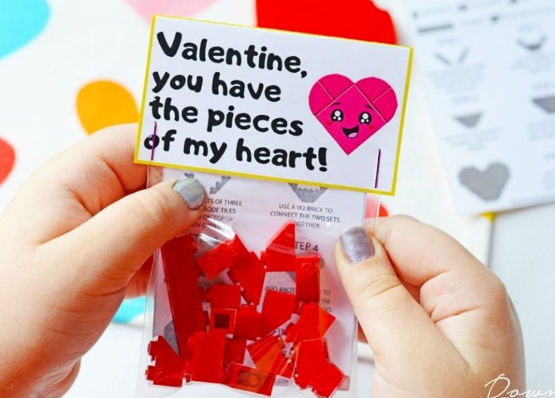 The cute homemade Lego Valentines will be a big hit for the kids