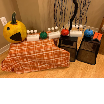 Photo of pumpkin decorated PAC-MAN