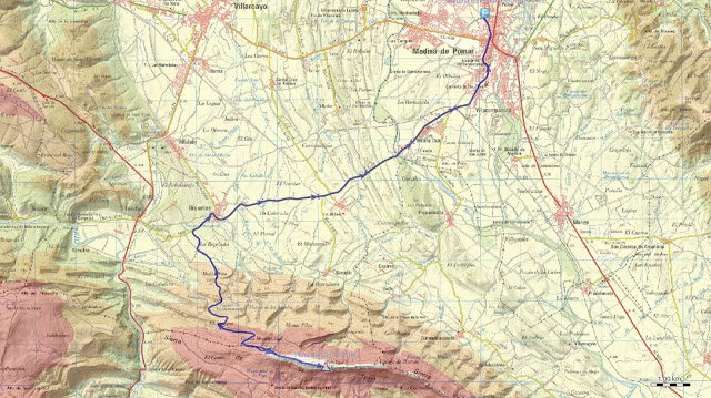 Mapa Ruta a La Tesla en Mountain Bike