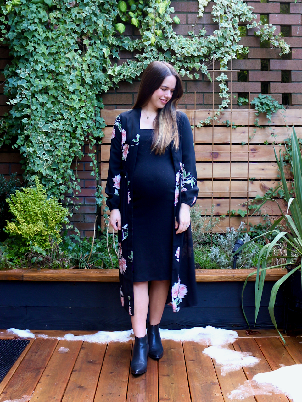 Jules in Flats - Ribbed Midi Dress with Kimono (Business Casual Workwear on a Budget)