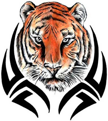 Tattoo Gallery: Black Colored LTTE Tiger Tattoo Design