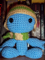 Crochet blue sackboy