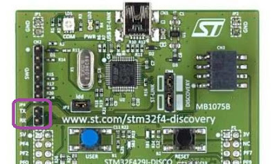 using serial port embedded stlink on discovery board externally