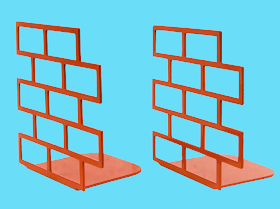 bookends shaped like stacked bricks