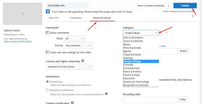 setting advanced upload video di youtube takkalasi.com