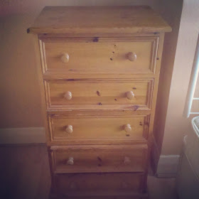 4pm - getting an old chest of drawers ready to be redorated