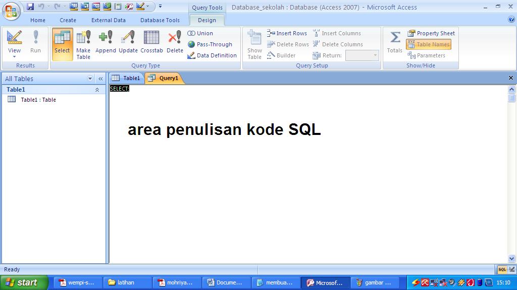 Berbagi Bersama: Belajar SQL Basic di MS Access 2007