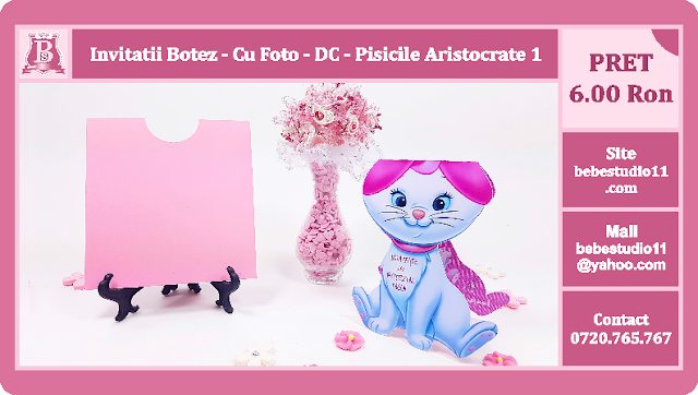 invitatii botez contur Pisicile aristrocate 1