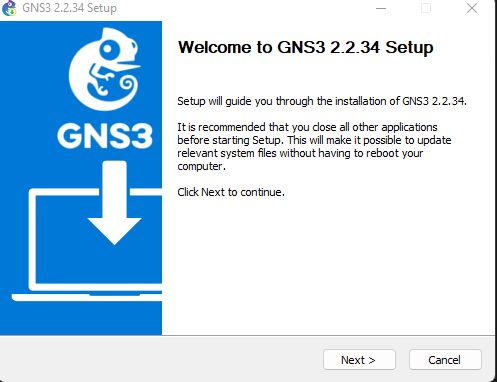 Setup Install GNS3
