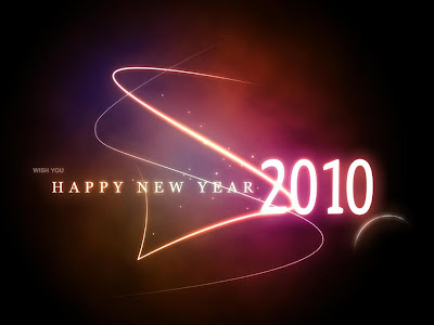 Celebration Wallpaper 1024 768 - 2010 Happy New Year Shining Beautiful Glowing Lines Illustration