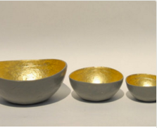 paper mache gold lined bowl