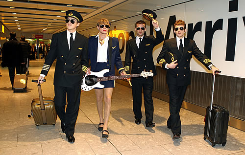Then I get sent this picture of McFly at Heathrow Airport about to turn on