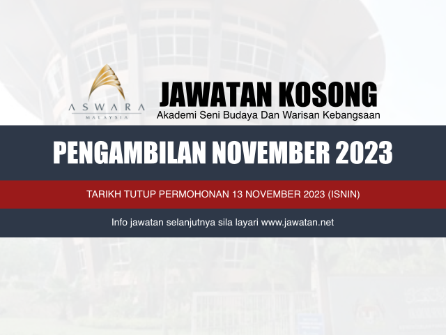 Jawatan Kosong ASWARA November 2023