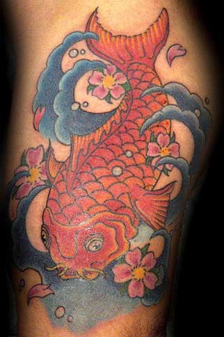 So what makes the koi fish represent It represents strength independence 