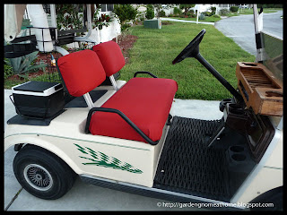 golf cart with seats reupholstered