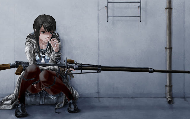   Anime Sniper Girl HD Wallpaper Desktop PC Background 