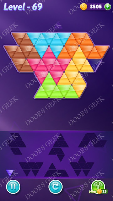 Block! Triangle Puzzle Advanced Level 69 Solution, Cheats, Walkthrough for Android, iPhone, iPad and iPod