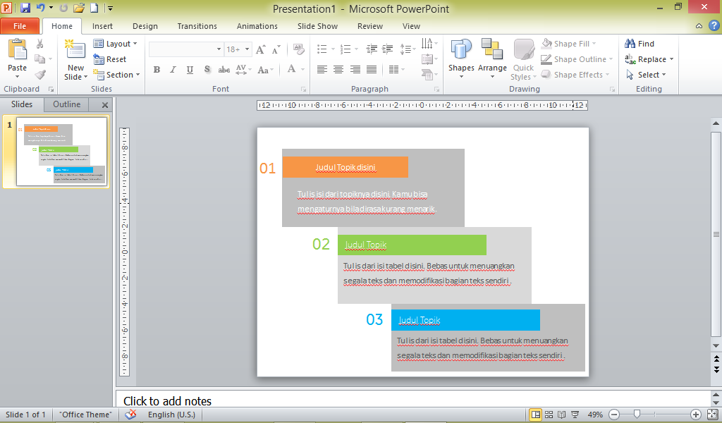 Cara membuat tabel yang bagus di Powerpoint