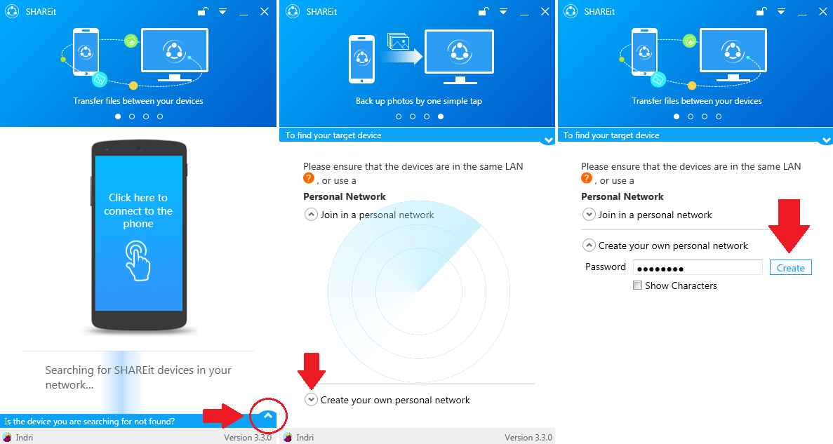 Note : Ketika anda menginstall shareit yang di PC sebisa mungkin anda ...