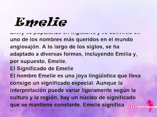significado del nombre Emelie