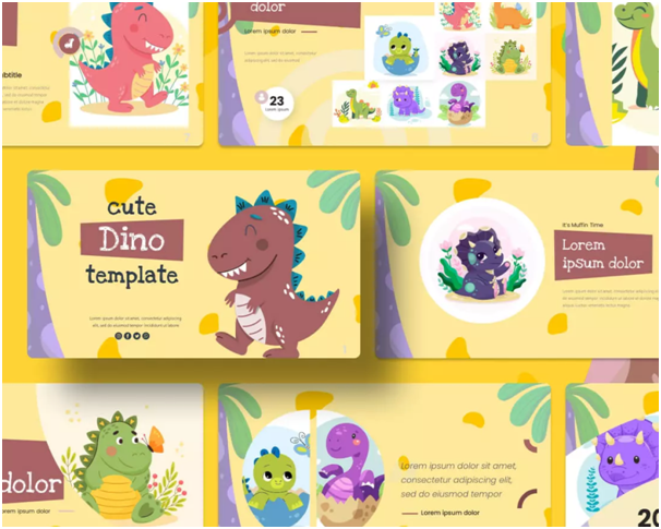 Cute Dino Presentation Template