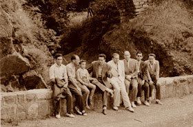 Los ajedrecistas Sánchez, Bas, Albareda, García-Orús, Ribera, Pere Puig y Ridameya en 1956