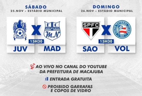 Confira as próximas rodadas do Campeonato Municipal 2023 de Macajuba
