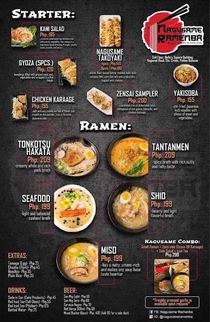 Nagusame Ramenba Menu