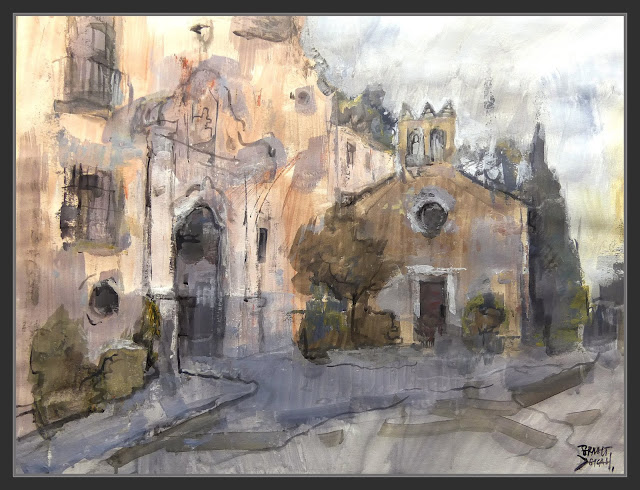 SANTES CREUS-PINTURA-PORTAL-MONESTIR-ESGLESIA-CAPELLA-SANTA LLUCIA-TARRAGONA-PINTURES-PINTOR-ERNEST DESCALS