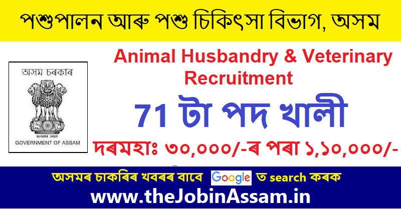 Animal Husbandry & Veterinary Recruitment – 71 Posts, Apply Online