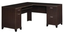 Bush Furniture Tuxedo Collection L-Desk, Mocha Cherry