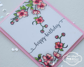CAS card with Peek-a-boo designs stamps. Images colored with copic markers.