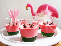 Strawberry Mousse & Lime Jello Dessert Cups