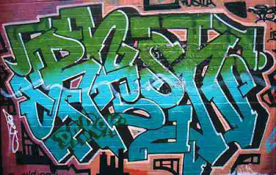 Cool Design Green-Blue Graffiti Alphabet