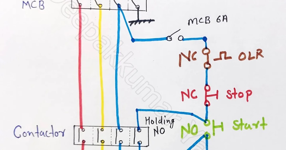 Dol Starter Control And Power Wiring Diagram Dol Starter Deepakkumar Yadav