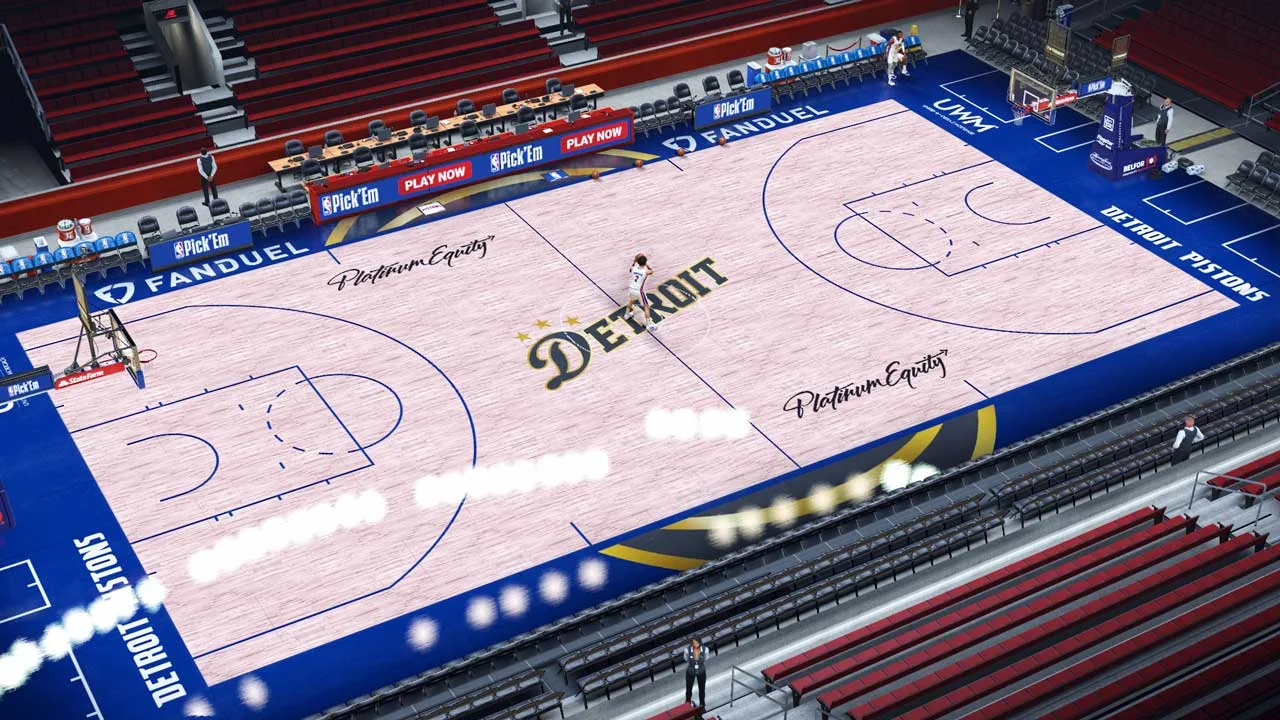 NBA 2K23 Detroit Pistons 2023 City Edition Court