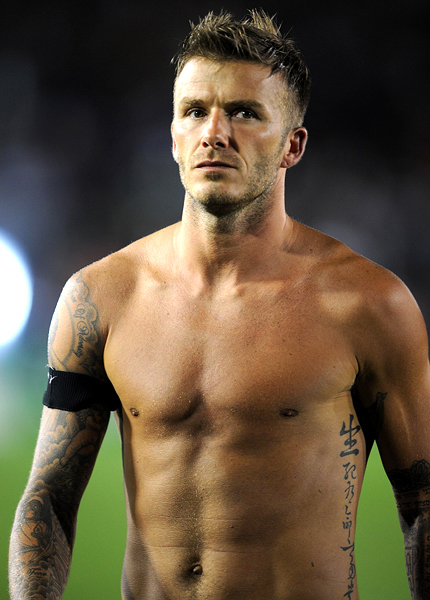 David beckham shirtless