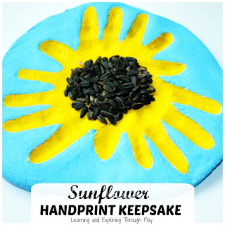 sunflower salt dough handprints craft