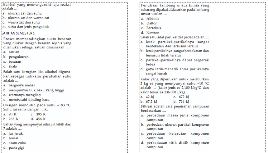 Contoh soal essay biologi smp