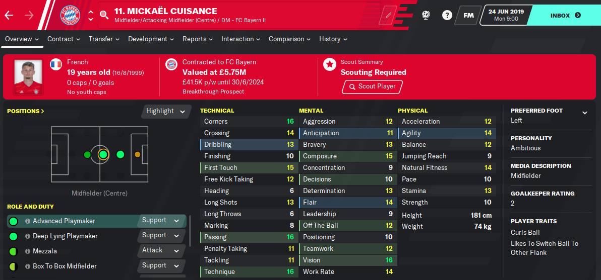 FM20 Wonderkid - Mickael Cuisance 