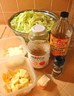 Cabbage, Apple, Onion, Butter, Cider, Caraway Seeds and Vinegar