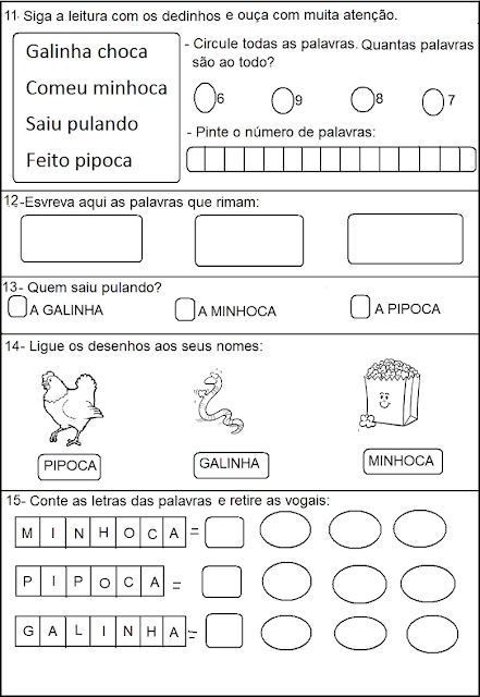 Atividades de português 1 ano fundamental para imprimir