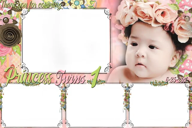 Best Floral photobooth layout design for first birthday