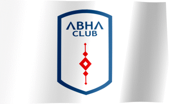 The waving flag of Abha Club with the logo (Animated GIF) (علم نادي أبها)