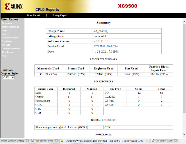 XC95108 HD44780 8-BIT LCD Interfacing Example