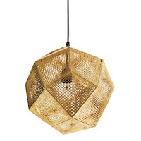 Gold Perforated Pendant Light