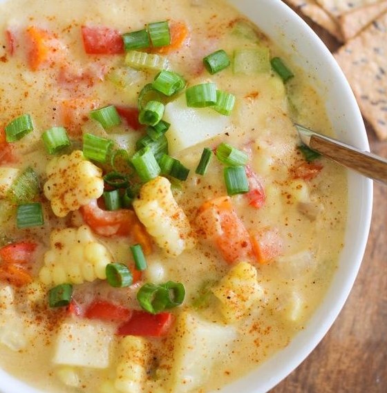 VEGAN CORN CHOWDER #Vegetarian #Meal