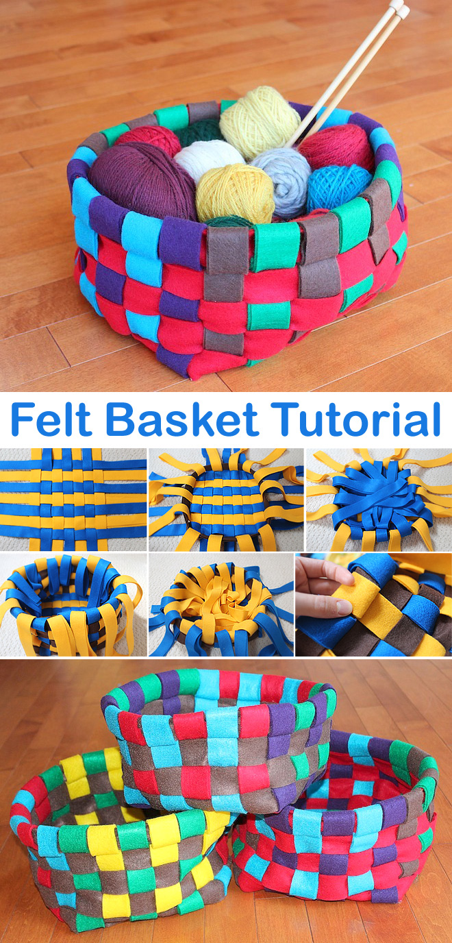 Felt Storage Basket Free Pattern & Tutorial