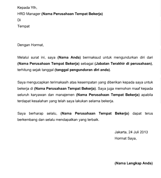 Contoh Surat Resign Karena Menikah - Simak Gambar Berikut